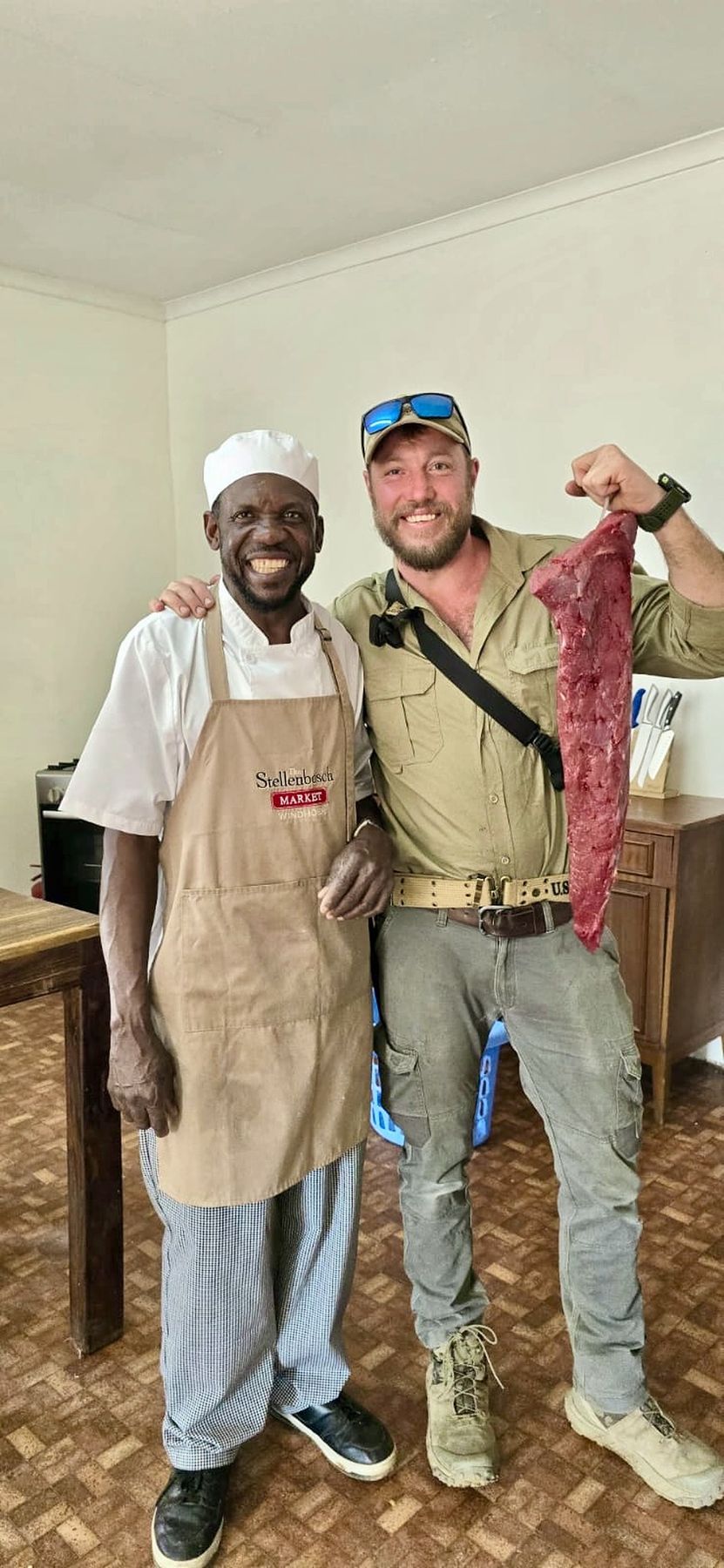 Our chef with fresh venison